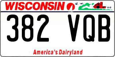 WI license plate 382VQB