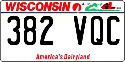WI license plate 382VQC