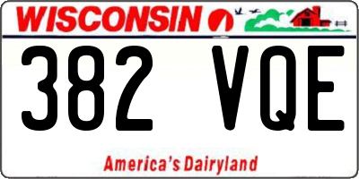 WI license plate 382VQE