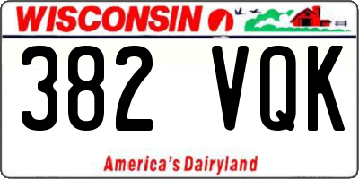 WI license plate 382VQK