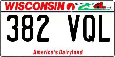 WI license plate 382VQL