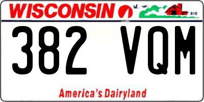 WI license plate 382VQM