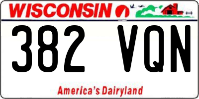 WI license plate 382VQN