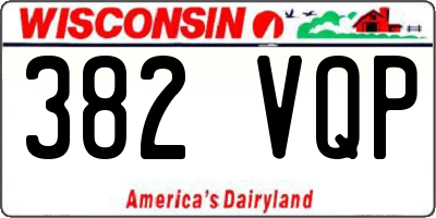 WI license plate 382VQP