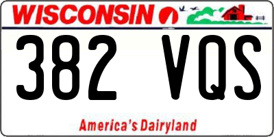 WI license plate 382VQS