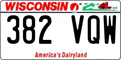 WI license plate 382VQW