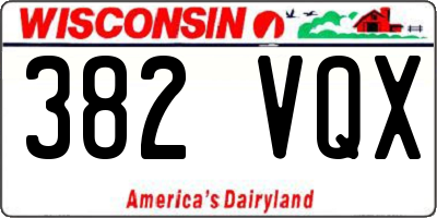 WI license plate 382VQX