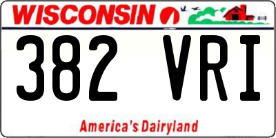 WI license plate 382VRI