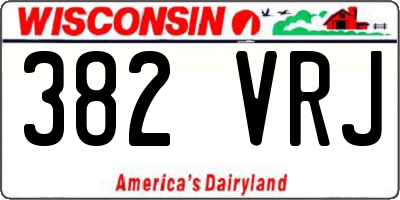 WI license plate 382VRJ