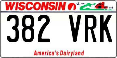WI license plate 382VRK