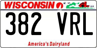 WI license plate 382VRL