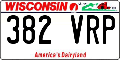 WI license plate 382VRP