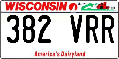 WI license plate 382VRR
