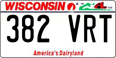 WI license plate 382VRT