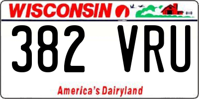 WI license plate 382VRU