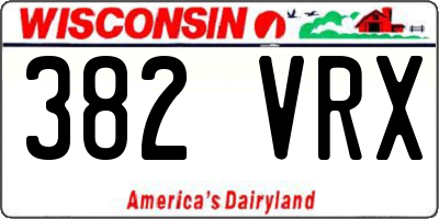 WI license plate 382VRX