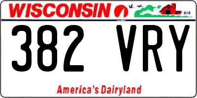 WI license plate 382VRY