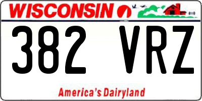 WI license plate 382VRZ