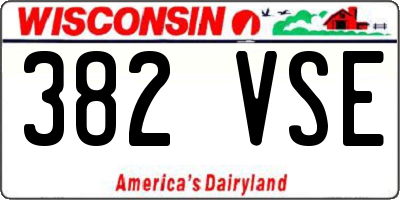 WI license plate 382VSE