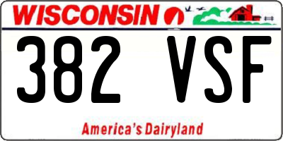 WI license plate 382VSF