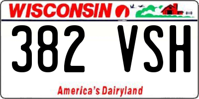WI license plate 382VSH