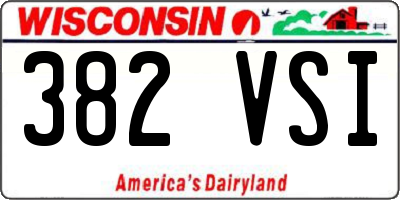 WI license plate 382VSI