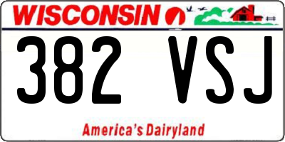 WI license plate 382VSJ