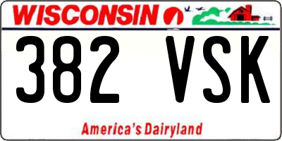 WI license plate 382VSK