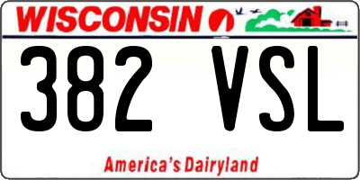 WI license plate 382VSL