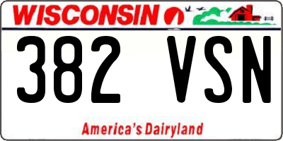 WI license plate 382VSN