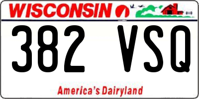 WI license plate 382VSQ