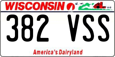 WI license plate 382VSS