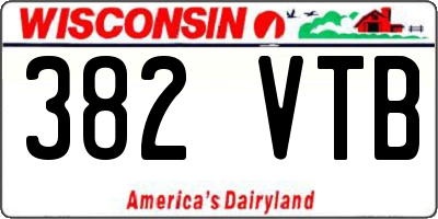 WI license plate 382VTB