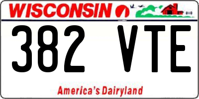 WI license plate 382VTE