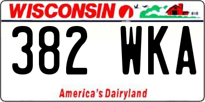WI license plate 382WKA