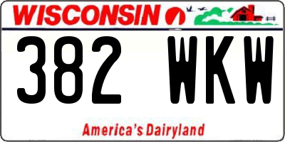WI license plate 382WKW