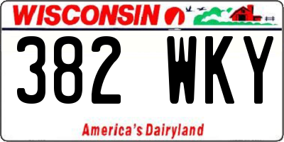 WI license plate 382WKY
