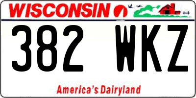 WI license plate 382WKZ