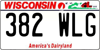 WI license plate 382WLG