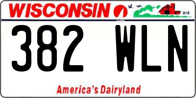 WI license plate 382WLN