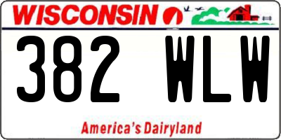 WI license plate 382WLW