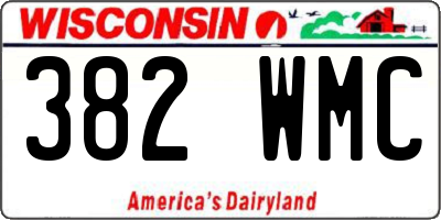 WI license plate 382WMC