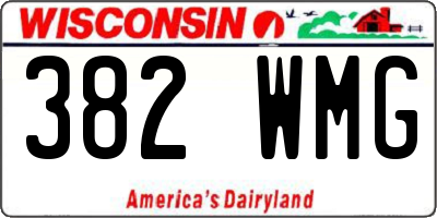 WI license plate 382WMG