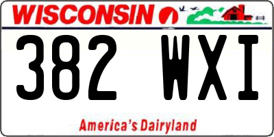 WI license plate 382WXI