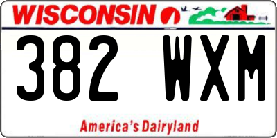 WI license plate 382WXM