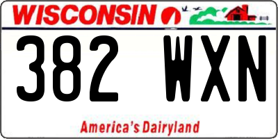 WI license plate 382WXN