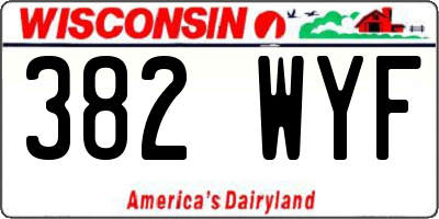 WI license plate 382WYF