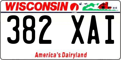 WI license plate 382XAI