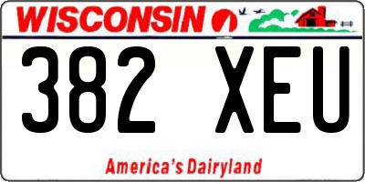 WI license plate 382XEU