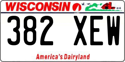 WI license plate 382XEW